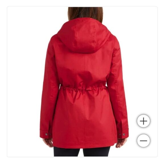 Hunter Women's Hooded Waterproof Rain Jacket - Red - Picture 2 of 3